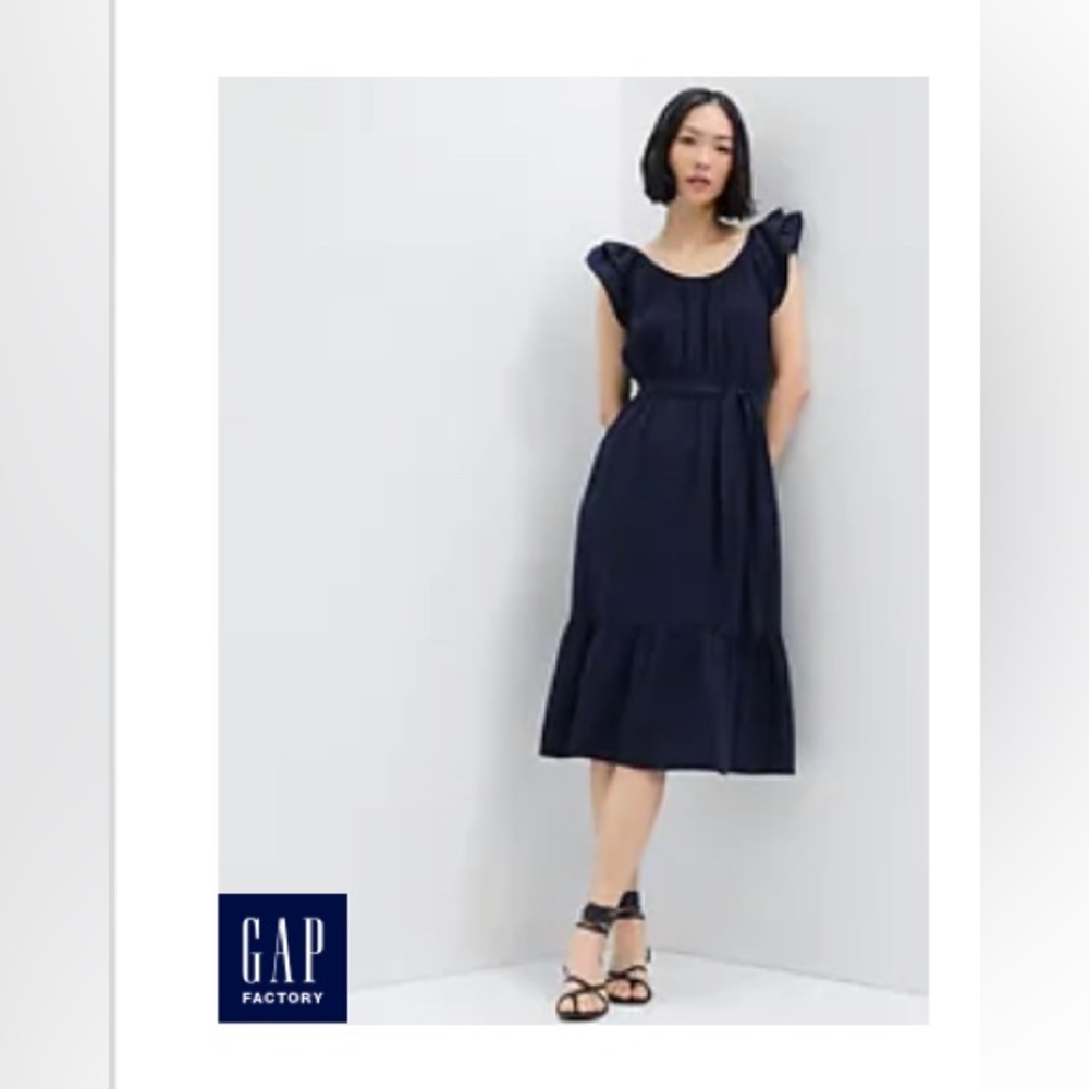 Gap Factory Gauze Flutter Sleeve Midi Dress, NWT